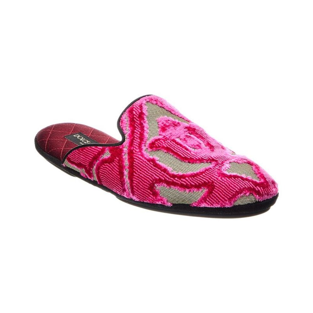 Dolce & Gabbana Velvet & Canvas Mules, Pink